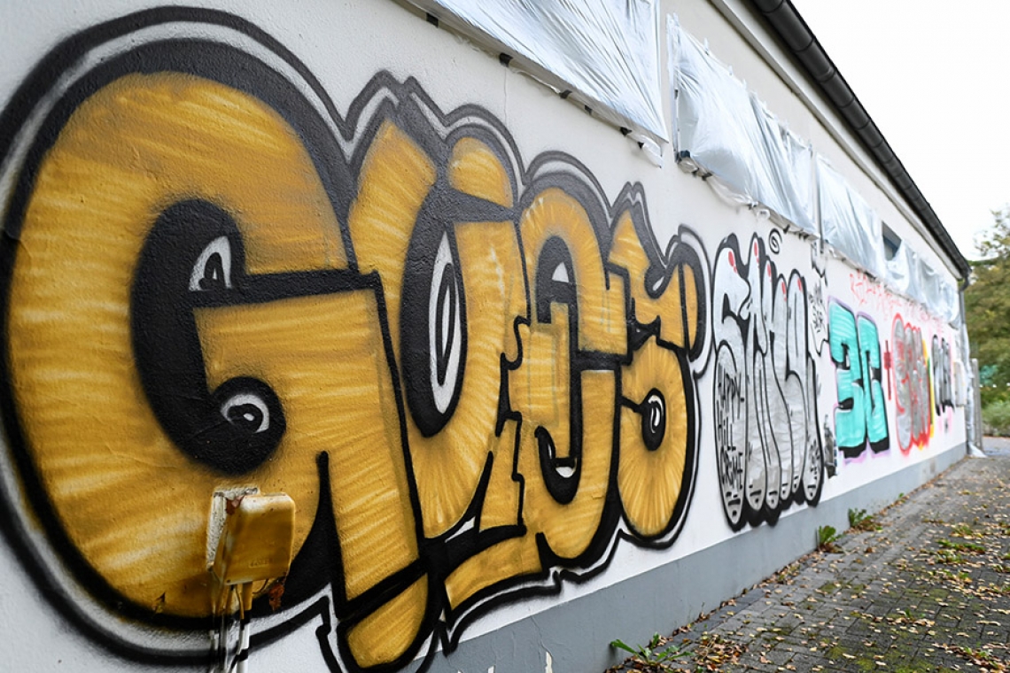 Noch gibt es freie Stellen an der Graffiti-Wand im Gambachtal