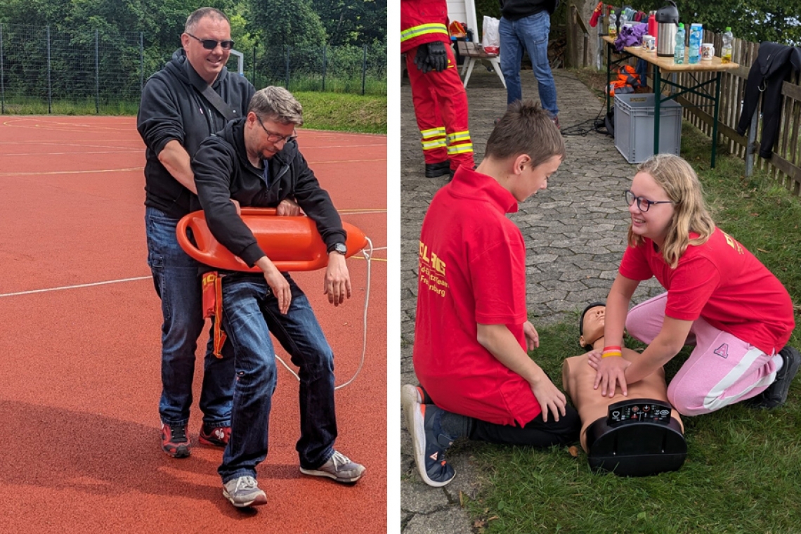 DLRG im Übungseinsatz auf der Freusburg und an der Bigge