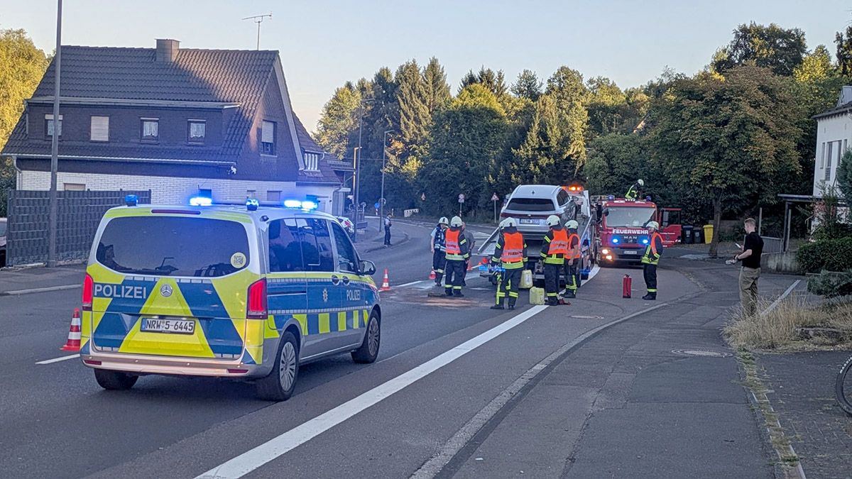 Unfall am Mittwochnachmittag in Lindenberg: Ein 45-Jähriger geriet mit seinem Pkw in den Gegenverkehr. Es entstand Sachschaden von rund 25.000 Euro. (Foto: Carsten Hellbach)